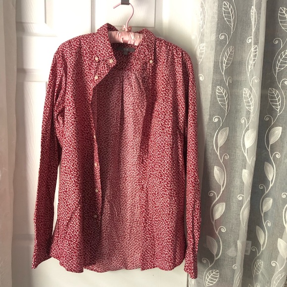 Uniqlo floral print button down shirt, long sleeves, 100% cotton, size medium - Picture 3 of 9